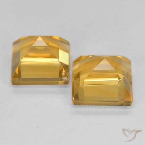 3.79 ct natürliche Mittel-Dunkelgold Citrin-Edelsteine, Quadrat, VS