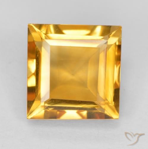 1.87ct Natürlicher Mittel-Helles Orange-Gold Citrin, Quadrat, VVS-VS