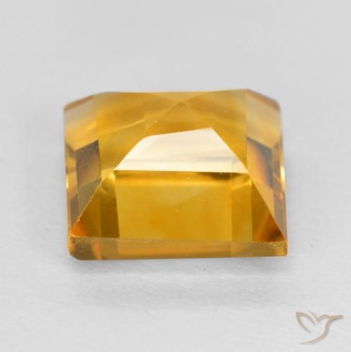 9,17 ctw natürlicher Mittel-Helles Orange-Gold Citrin, Quadrat, VVS-VS