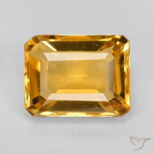 1.63ct Natürlicher Orange-Gold Citrin, Smaragdschliff, VS