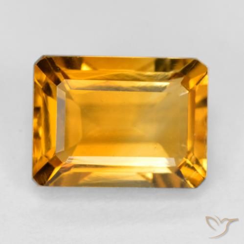1.67ct Natürlicher Orange-Gold Citrin, Smaragdschliff, VS