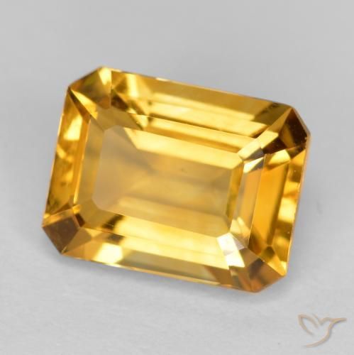 9,17 ctw natürlicher Mittel Orange-Gold Citrin, Oktagonschliff, VS