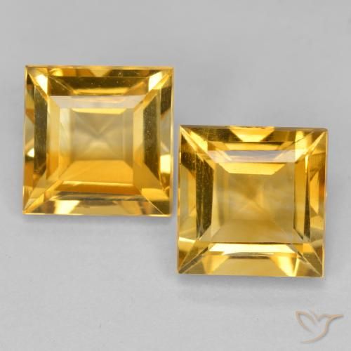 3.12ctw Natürlicher Tiefes Gold Citrin, Quadrat, VS
