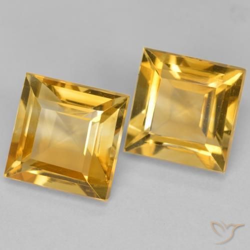 3.12 ct natürliche Tiefes Gold Citrin-Edelsteine, Quadrat, VS