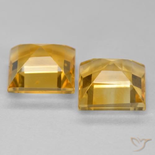3.12 ct natürliche Tiefes Gold Citrin-Edelsteine, Quadrat, VS