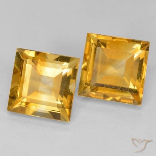 3.35 ct natürliche Orange-Gold Citrin-Edelsteine, Quadrat, VS