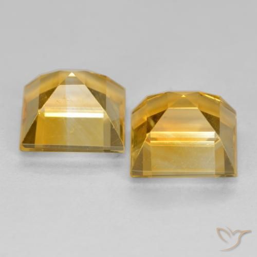 3.35 ct natürliche Orange-Gold Citrin-Edelsteine, Quadrat, VS