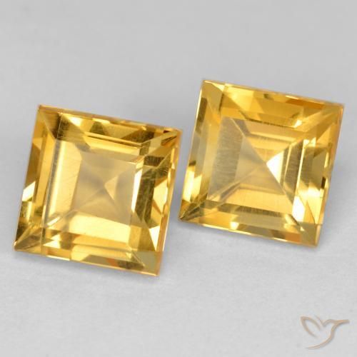 3.59 ct natürliche Golden Citrin-Edelsteine, Quadrat, VS