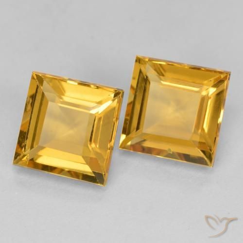 3.16 ct natürliche Tiefes Goldorange Citrin-Edelsteine, Quadrat, VS