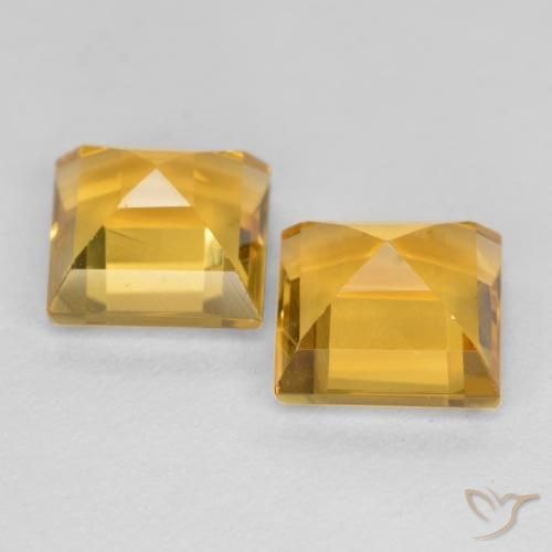 3.16 ct natürliche Tiefes Goldorange Citrin-Edelsteine, Quadrat, VS