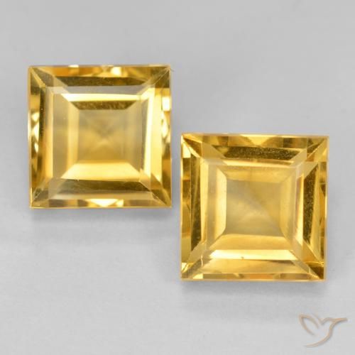 3.65ctw Natürlicher Golden Citrin, Quadrat, VS
