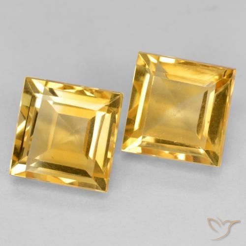 3.65 ct natürliche Golden Citrin-Edelsteine, Quadrat, VS