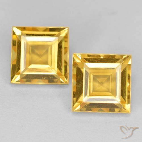3.41ctw Natürlicher Golden Citrin, Quadrat, VS