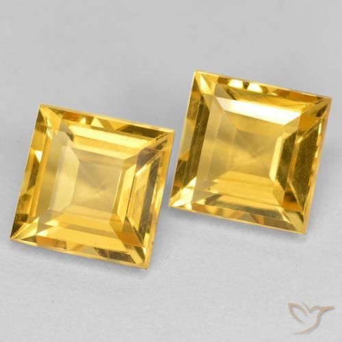 3.41 ct natürliche Golden Citrin-Edelsteine, Quadrat, VS
