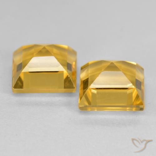 3.41 ct natürliche Golden Citrin-Edelsteine, Quadrat, VS