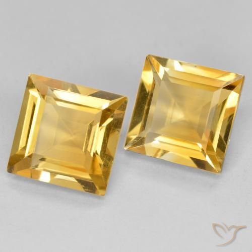 2.87 ct natürliche Mittelgold Citrin-Edelsteine, Quadrat, VS