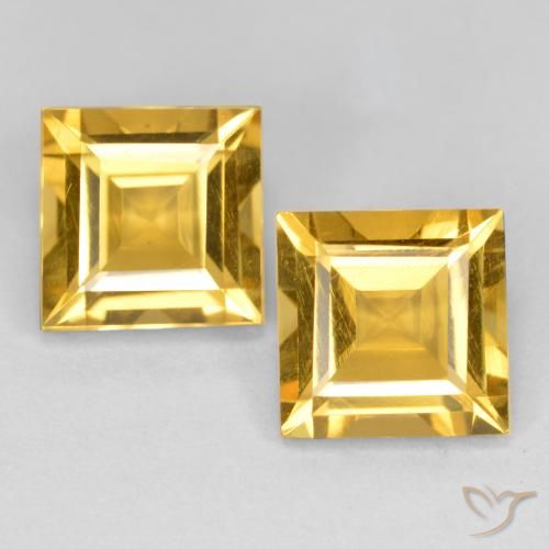 2.99ctw Natürlicher gold-orange Citrin, Quadrat, VS
