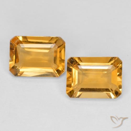 2.54ctw Natürlicher Dunkelgolden Citrin, Smaragdschliff, VVS-VS