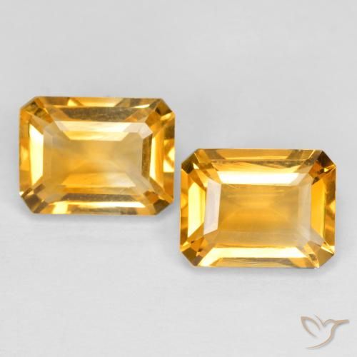 3.09ctw Natürlicher Tiefes Goldorange Citrin, Smaragdschliff, VVS-VS
