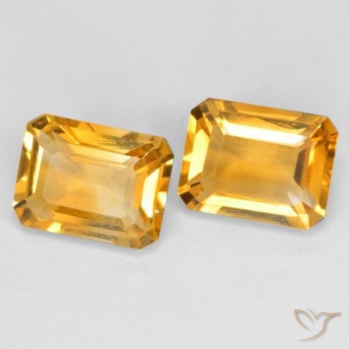 3.09 ct natürliche Tiefes Goldorange Citrin-Edelsteine, Oktagonschliff, VVS-VS