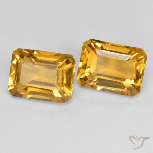 2.97 ct natürliche Tiefes Goldorange Citrin-Edelsteine, Oktagonschliff, VVS-VS