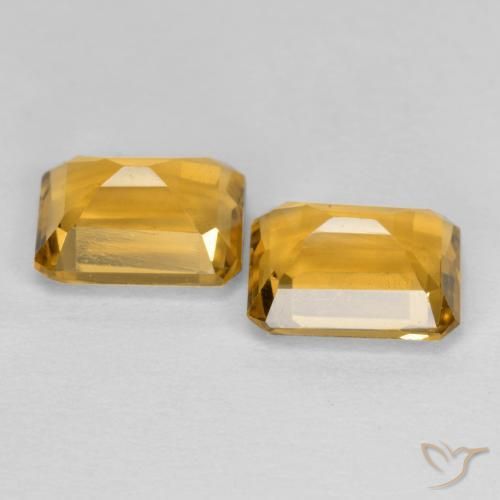 2.97 ct natürliche Tiefes Goldorange Citrin-Edelsteine, Oktagonschliff, VVS-VS