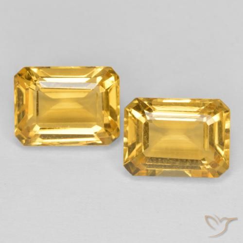 3.25ctw Natürlicher Mittelgold Citrin, Smaragdschliff, VVS-VS