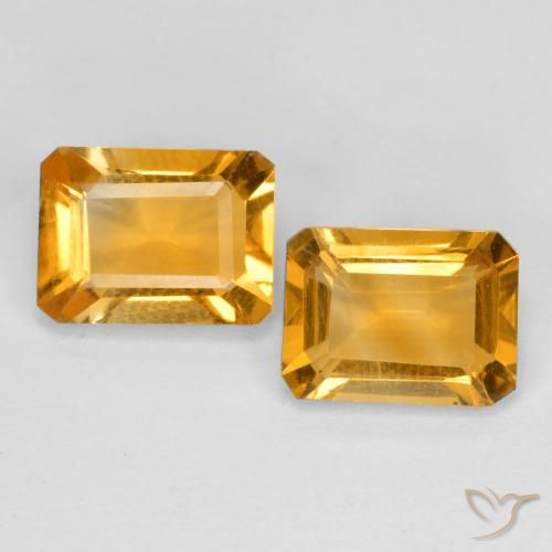 2.58ctw Natürlicher Dunkelorange-Gold Citrin, Smaragdschliff, VVS-VS