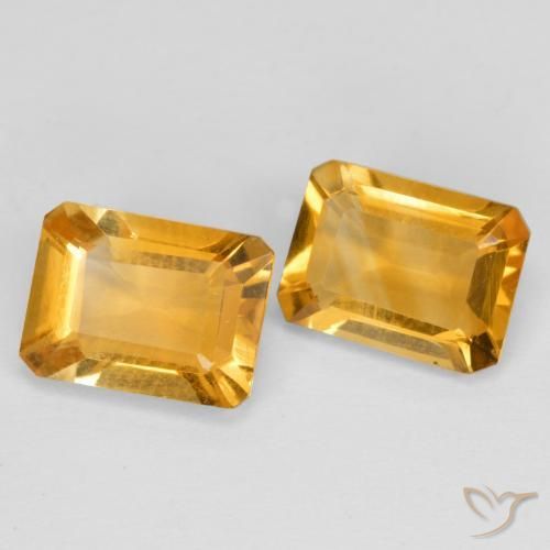 2.58 ct natürliche Dunkelorange-Gold Citrin-Edelsteine, Oktagonschliff, VVS-VS