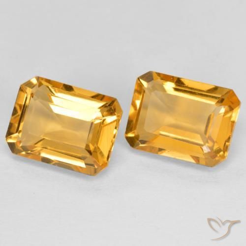 3.04 ct natürliche Tiefes Orange-Gold Citrin-Edelsteine, Oktagonschliff, VVS-VS