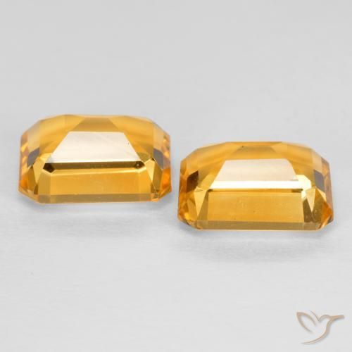 3.04 ct natürliche Tiefes Orange-Gold Citrin-Edelsteine, Oktagonschliff, VVS-VS