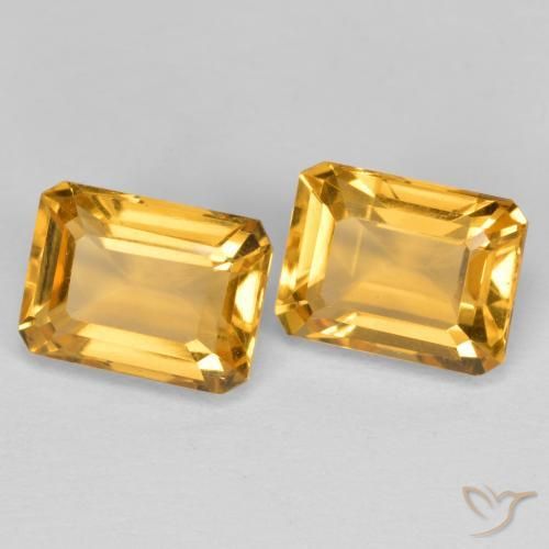 3.37 ct natürliche Tiefes Goldorange Citrin-Edelsteine, Oktagonschliff, VVS-VS