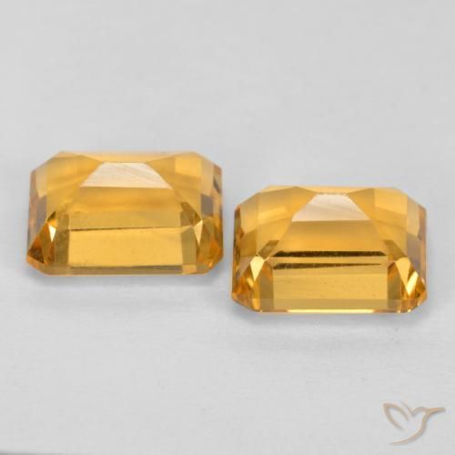 3.37 ct natürliche Tiefes Goldorange Citrin-Edelsteine, Oktagonschliff, VVS-VS