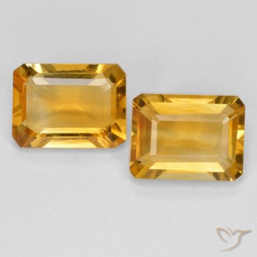 2.80ctw Natürlicher Dunkelgolden Citrin, Smaragdschliff, VVS-VS