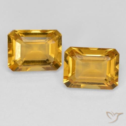 2.85ctw Natürlicher Tiefes Goldorange Citrin, Smaragdschliff, VVS-VS