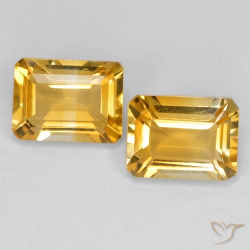 3.11ctw Natürlicher Tiefes Goldorange Citrin, Smaragdschliff, VVS-VS