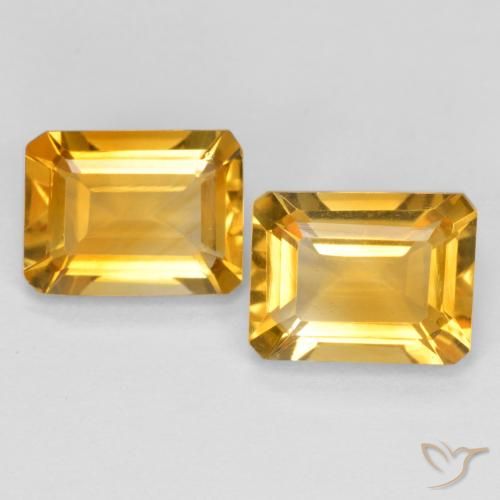 2.90ctw Natürlicher Mittel-Dunkelgold Citrin, Smaragdschliff, VVS-VS