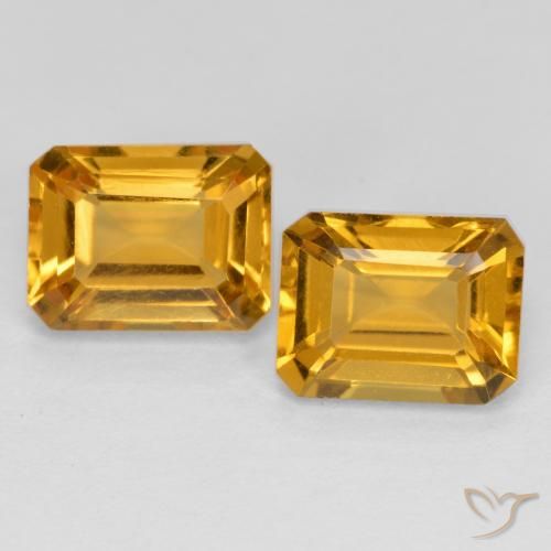 3.24ctw Natürlicher Dunkelgolden Citrin, Smaragdschliff, VVS-VS