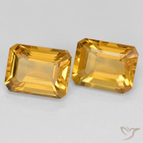 3.24 ct natürliche Dunkelgolden Citrin-Edelsteine, Oktagonschliff, VVS-VS