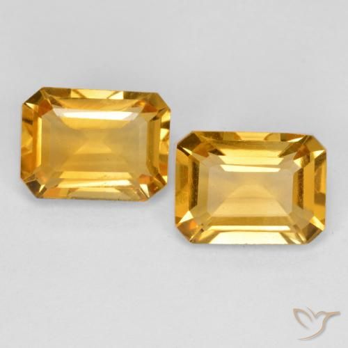 2.59ctw Natürlicher Dunkelgolden Citrin, Smaragdschliff, VS