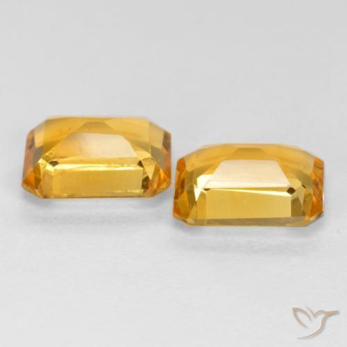 2.59 ct natürliche Dunkelgolden Citrin-Edelsteine, Oktagonschliff, VS