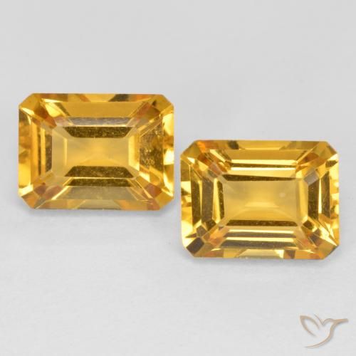 2.93ctw Natürlicher Mittel-Dunkelgold Citrin, Smaragdschliff, VVS-VS