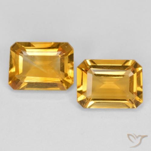 2.55ctw Natürlicher Tiefes Goldorange Citrin, Smaragdschliff, VVS-VS