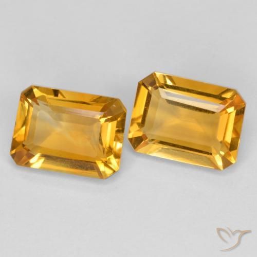2.55 ct natürliche Tiefes Goldorange Citrin-Edelsteine, Oktagonschliff, VVS-VS