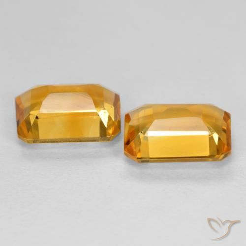 2.55 ct natürliche Tiefes Goldorange Citrin-Edelsteine, Oktagonschliff, VVS-VS