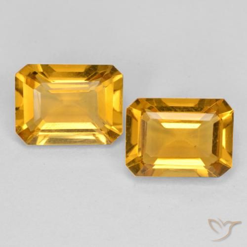 2.68ctw Natürlicher Dunkelgolden Citrin, Smaragdschliff, VVS-VS