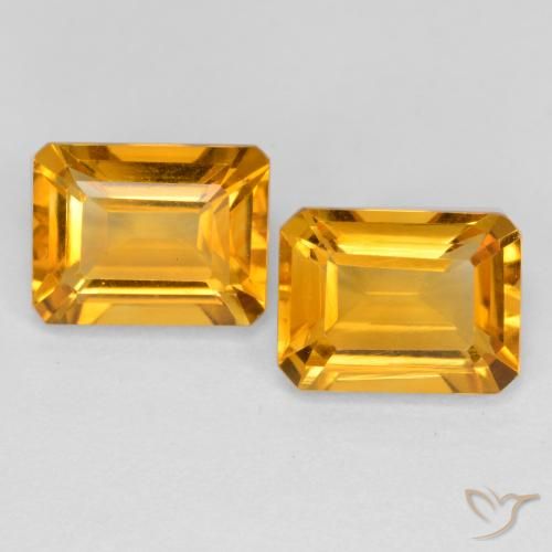 3.02ctw Natürlicher Dunkelgolden Citrin, Smaragdschliff, VVS-VS