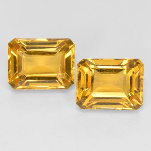 3,53 ct natürliche goldener Citrin-Edelsteine, Smaragdschliff, VVS-VS