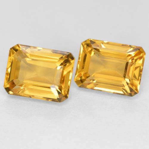 3,53 ct natürliche goldener Citrin-Edelsteine, Smaragdschliff, VVS-VS