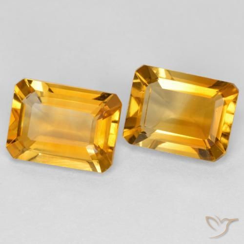 2.80 ct natürliche Orange-Gold Citrin-Edelsteine, Oktagonschliff, VVS-VS